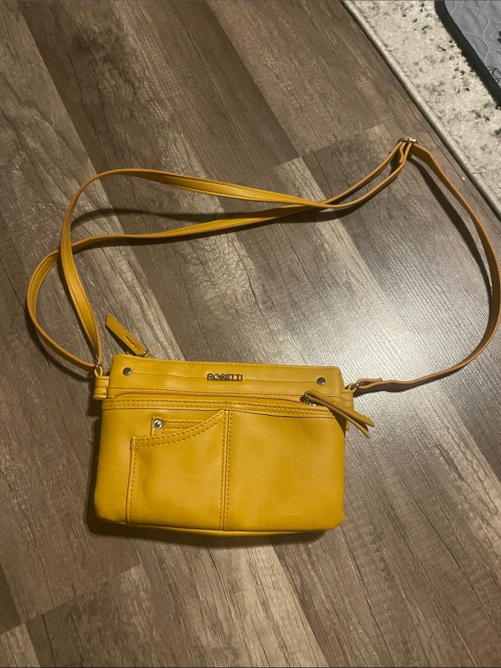 Rosetti Mustard Yellow Crossbody Bag with Front Pocket